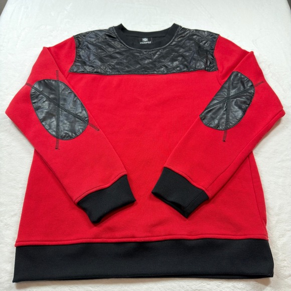 Southpole Other - Southpole Sweatshirt Boys XL Red‎ Black Quilted Faux Leather Accents Excellent